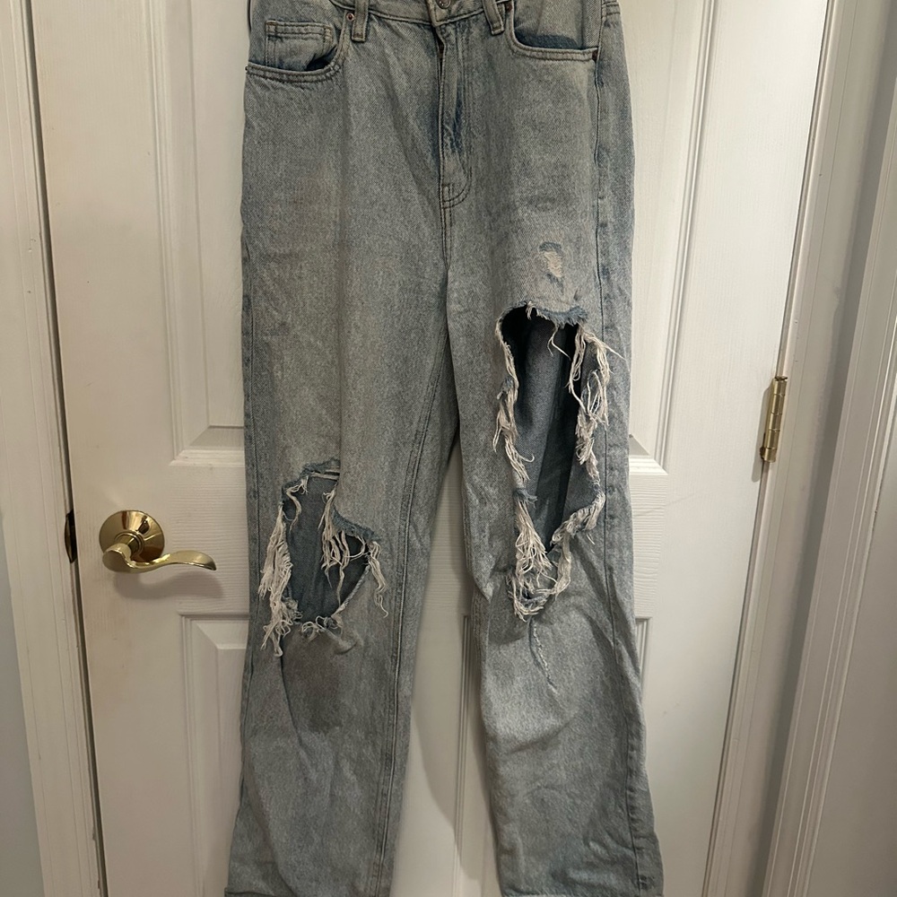 Distressed Light Blue Jeans